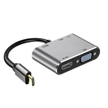 5-In-1 Docking Station with -Compatible+VGA+USB+PD+Headset for Variety of Mobile Phones Tablets and Computers