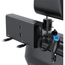 Car Retractable Backseat Car Charger 5 in 1 Car Charging Station Box for /,Charging Box Attach to Headrest