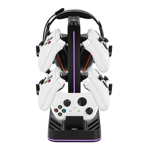 Suitable for  Series S Game Controller Charging Base Headphone Storage Bracket Handle Charging Bracket RGB Light 2