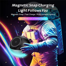 3-in-1 Magnetisches Kabelloses Desktop-Ladegerät mit LED-Licht, Schnellladestation für Handy, Uhr, Kopfhörer