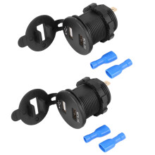2X Prise femelle de voiture USB de 12V chargeur de voiture de 5V chargeur etanche de 4.2A de USB KFZ double adapteur d'allume-cigare de voiture avec