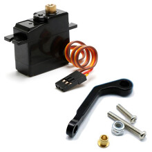 2 Set RC Car Part: 1 Pcs 3.5KG Upgrade Metal Gear Servo & 1 Set Metal Servo Pull Rod,Black