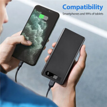 5V Dual USB 8X18650 Power Bank Case mit Digitalem Bildschirm Handy LadegeräT 18650 Akku Halter Schwarz