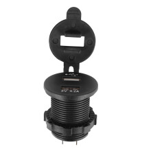 2X USB Car Socket 12V Car Charger 5V 4.2A Dual USB Car Charger Waterproof Cigarette Adapter with LED Digital Voltmeter