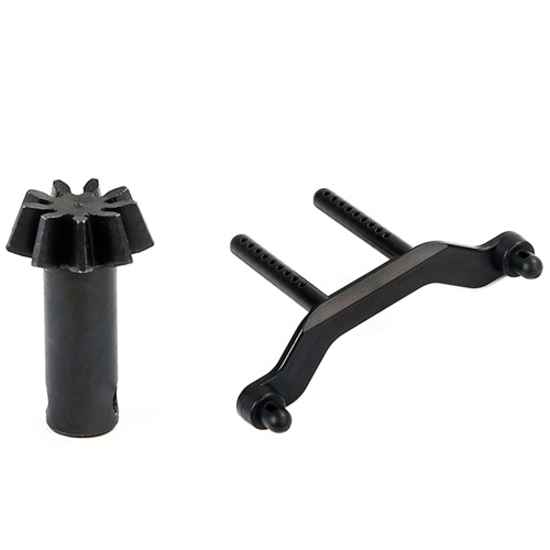2 Pcs RC Car Part: 1 Pcs Drive Bevel Ggear 9T & 1 Pcs Plastic Shell Bracket