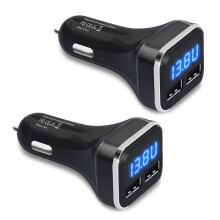 2X Car Charger Volt Meter Car Battery Monitor with LED Voltage & Amps Display, for 11 / Xs , S20 / S10