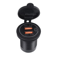 10X Charge Rapide 3.0 Double Chargeur de Voiture USB 12V 36W Chargeur Rapide USB Avec Interrupteur pour Bateau Moto Camion Chariot de Vert