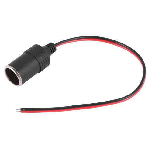 2X Car Charger Power Cigarette Lighter Female Socket Black with 26cm Cable 2