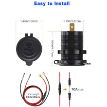 3X Quick Charge 3.0 Dual USB Car Charger 12V 36W USB Fast Charger with for Boat Motorcycle Truck Cart