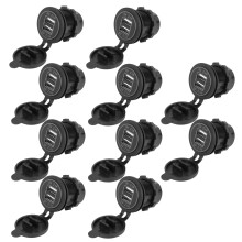 10X 5V 4.2A Doppio Caricatore 2USB Presa per L'Alimentatore Uscita per 12V 24V del Motociclo 'Automobile (Blu)