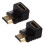 2X  Adapter 90 Degree Right Angle L - Type (Bottom)Black 1