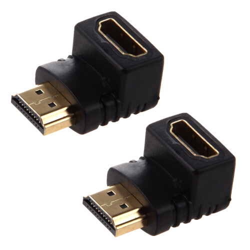 2X  Adapter 90 Degree Right Angle L - Type (Bottom)Black