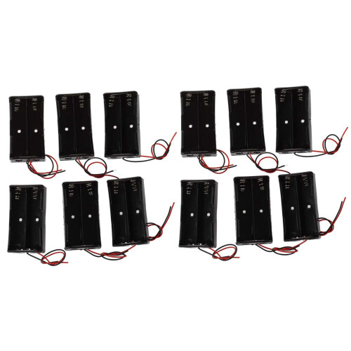 12 Pcs Black Plastic 2 X3.7V 18650 Type Battery Holder BoX Case