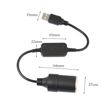 2X USB 5V Bis 12V ZigarettenanzüNder Power Buchse Konverter Adapterkabel