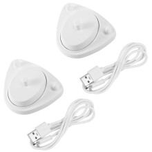 2X for  Oral B Toothbrush Replacement Charger Power Supply Inductive Charging Holder Model 3757 USB Cable White