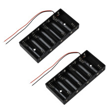 2X Boite de Rangement en Plastique pour Batterie 12V 8 x 1.5V AA Etui avec Cable