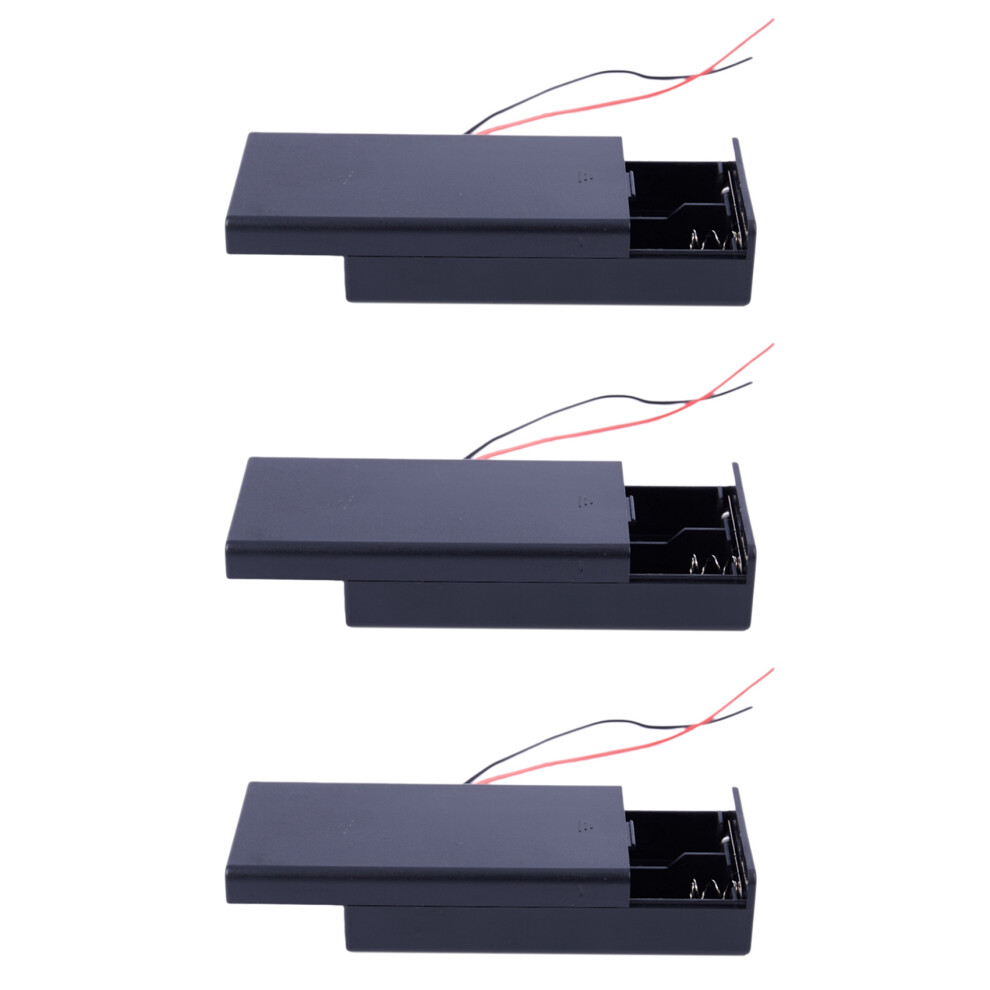3X 3.7V 2X 18650 Battery Holder Connector Storage Case Box /Off With Lead 4714079556356