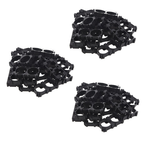 60X 18650 Lithium Battery Double Holder Bracket for DIY Cell Pack Black