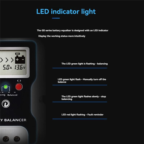 24V Battery Equalizer with Voltage Display Voltage Regulator and Balancer Extend Battery Life for Solar Power System 2