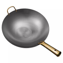 Chinese Iron Wok 42cm Handmade Carbon Steel Uncoated for Gas and Induction with Long Handle