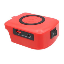 USB Fast Wireless Charger Adapter for M18 18V Li-Ion Battery with Type C & USB Output, Wireless Phone Charger