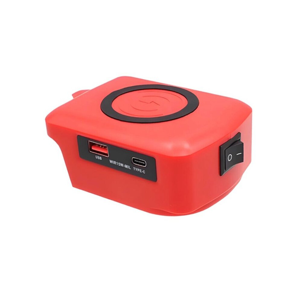 Usb Fast Wireless Charger Adapter For M18 18V Li-Ion Battery With Type C & Usb Output, Wireless Phone Charger 4713493819146