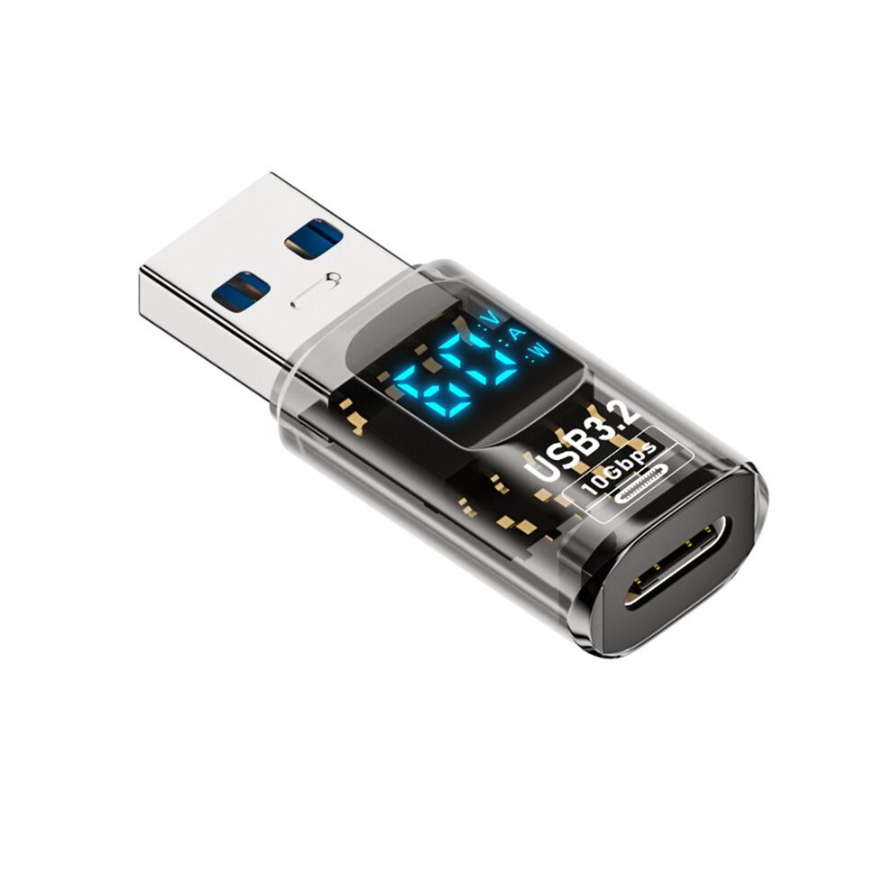 1Pc Digital Led Display Usb 3.2 Adapter 36-60W 10Gbps Laptop Type-C Converter Data Transmission A-M To C-F 6031977030633