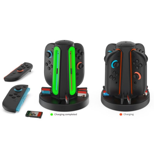 4in1 Charging Dock for  2 Controller Charging Station Card Storage Base with 360 LED Indicators   2 1