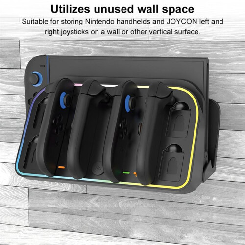 Wall Mount Charger Dock for  2 for  Controller Charging Station with 4Game Card Slots  to 4 Controllers 2