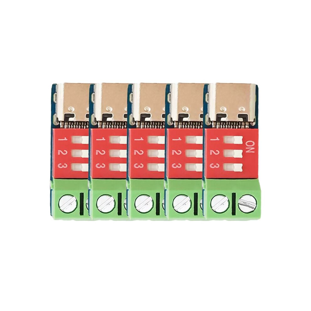 5Pcs Type-C Qc Pd Fast Charging Test Board 5-20V Dial Adjustment Voltage Pd Trigger Board Module 100W 4714036912300