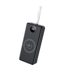 16x18650 Power Bank Case 20000mAh Fast Charging 22.5W+15W Wireless Charging Holder Outdoor Powerbank Box with LEDLight,B