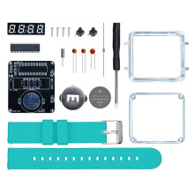 DIY-Bausatz für Elektronische Uhren, LED-Digitalröhrenanzeige, DIY-Lötprojekt, Transparentes Gehäuse, 3 V, DIY-Elektronikbausatz, Grün