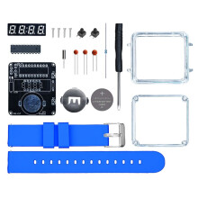 Kit DIY per Orologio Elettronico con Display Digitale A LED, Progetto di Saldatura DIY, Custodia Trasparente, Kit Elettronico DIY 3V Blu