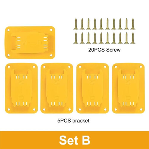 5 Pcs Battery Storage Rack Machine Holder for  14.4V 18V Li-Ion Battery Wall Mount Tool Bracket 1