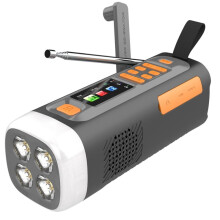 4500mAh Emergency FM/DAB  Radio USB/Solar/Hand Crank Dynamo 3-Way Power Supply for Outdoor Camping
