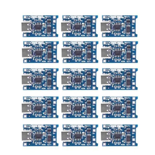 15Pcs Type-C 18650 Lithium Battery Charger Module 5V 1A Charging Board with Dual Protection Functions for DIY Projects 1
