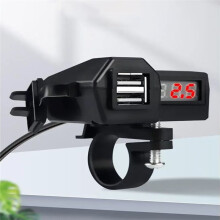 5V2A Motorcycle Dual USB Charger Waterproof Motorcycle Mobile Phone Charger Charging Socket for E-Bike Scooter ATV Moped