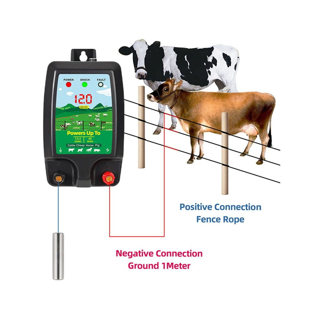 1.5-2J Electronic Fence Kit Electronic Fence Charger For Livestock Sheep Cattle Horse Poultry Fence Tool Eu Plug 6031340579899