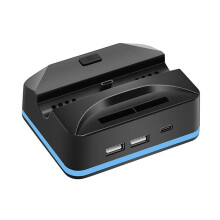 For 2 Charging Dock with RGB Lights Portable Game Console Stand Fast Charging Station with Cooling Fan