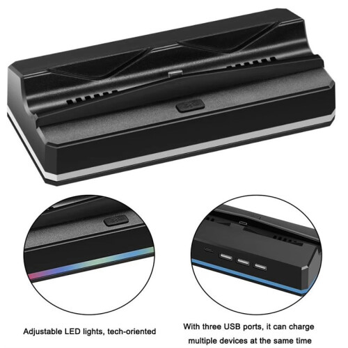 For  2 Charging Dock Charger Base Stand with RGB Light for  2 Host Radiator Game Console Accessories 2