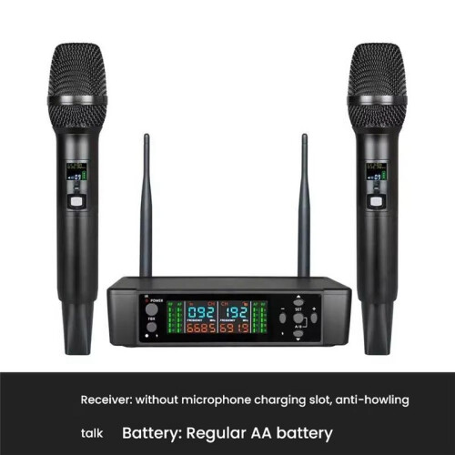Professional Wireless Charging Microphone Set for Stage Singing Dynamic Live Broadcast 1 Drag 2 Pack Home Handheld Mic 2