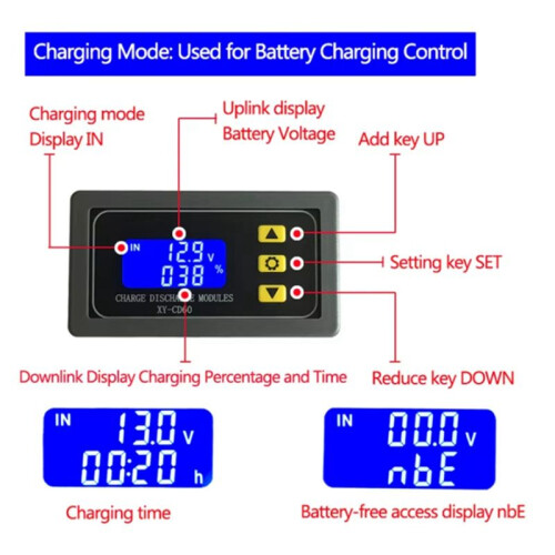 XY-CD60 Solar Battery Charger Controller Module Powered Off  Voltage Protection Undervoltage and Depletion Protector