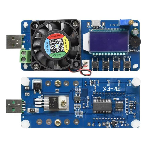 Battery Capacity Tester FX35 5A 35W Electronic Load Tester USB Power Tester Adjustable Resistor LCD Display 1