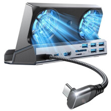10-in-1 Docking Station for OLED& Ally&Legion Go, Dual Cooling Fan 5 USB Ally