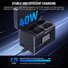 NEEWER NW-ZP4 2 in 1 Four Channel USB Battery Charger Box for NP-FZ100 & LP-E6 A6700 A7III FX3 FX30 A7IV R5 II