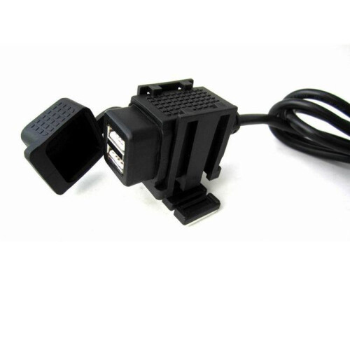 Motorcycle Dual USB Charger Socket Power Adapter with 150cm Cable for Phone GPS SatNav EU Plug 1