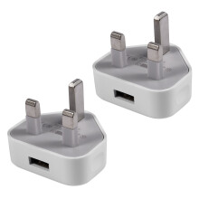 2X Universal USB UK Plug 3 Pin Wall Charger Adapter with USB Travel Charger Charging for Phone (1 Port)