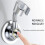 Shower Head Holder with Adjustable Height Suction Cup Wall Mount Bracket for Handheld Silver 2