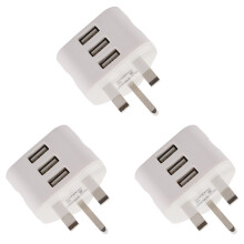 3X Universal USB UK Plug 3 Pin Wall Charger Adapter with USB Travel Charger Charging for Phone (3 Port)