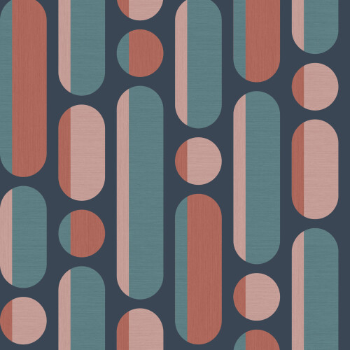 ENVY Envy Morse Wallpaper | Coral and Navy 2